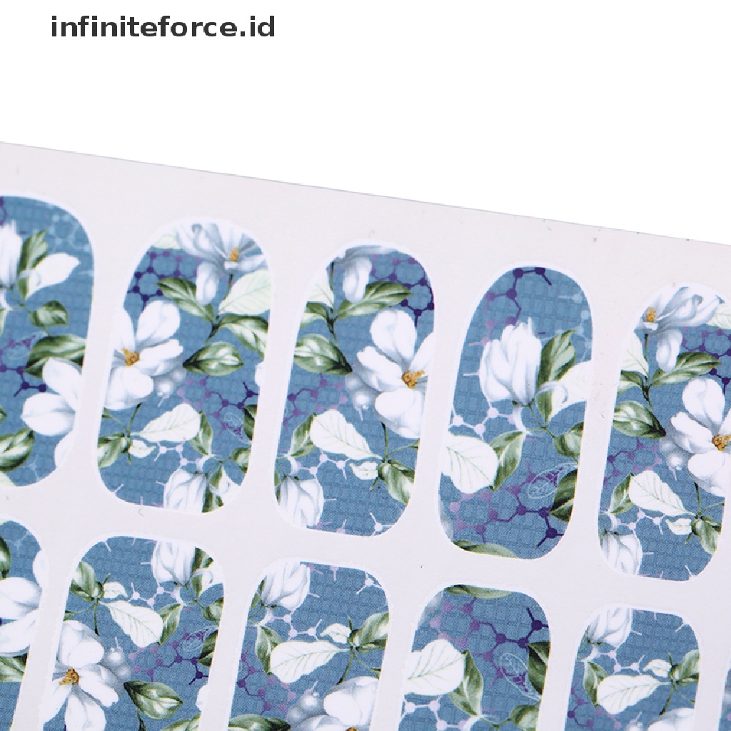 Infiniteforce.id 1 Lembar / Set Stiker Kuku transfer Air Motif Bunga pop Untuk nail Art / Manicure YSD052-YSD055