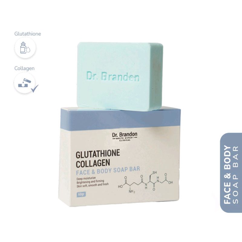 Dr brandon Soap Bar Glutathione + Collagen Brightening Firming Face &amp; Body 60gr