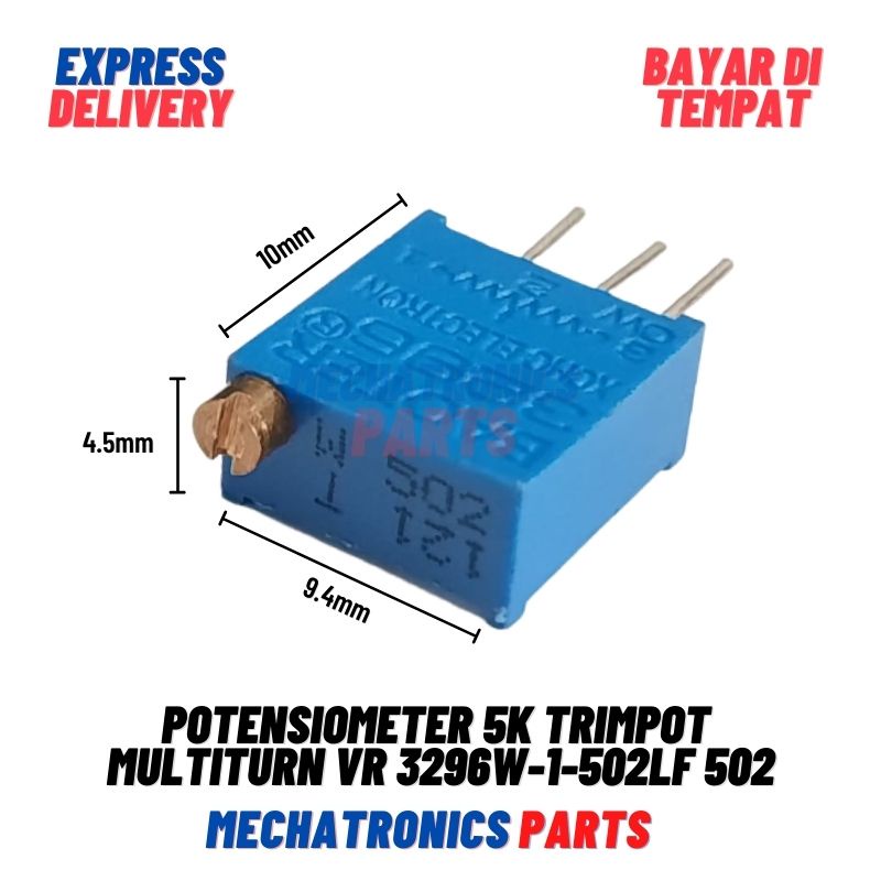 2PCS POTENSIOMETER 5K POTENTIOMETER POTENSIO TRIMPOT MULTITURN VR 329