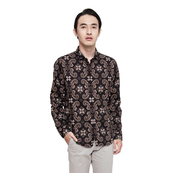 Manzone Kemeja Lengan Panjang KRESNA 4 - Black