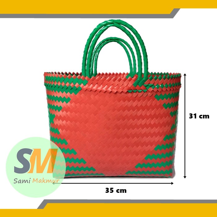 Tas Anyaman Plastik SUPER JUMBO KACA / Tas Belanja Besar / Tas Souvenir Jinjing Parcel Hajatan