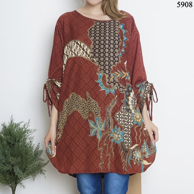 Atasan Blouse Batik Miko Jumbo Big Size Cewe Wanita Perempuan Murah