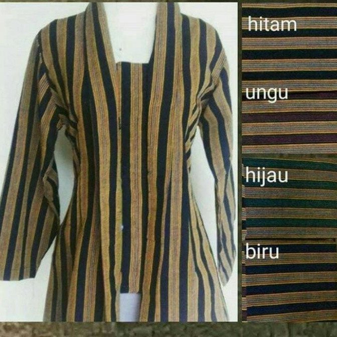 WS baju kebaya tenun lurik cewe,wanita,perempuan adat Jawa solo Jogja - M