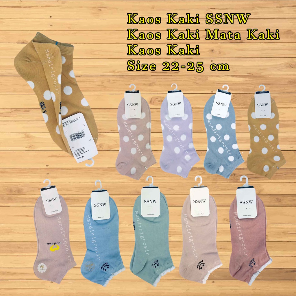 Kaos kaki motif *Kaos kaki atas mata kaki *kaos kaki pendek *bermotif