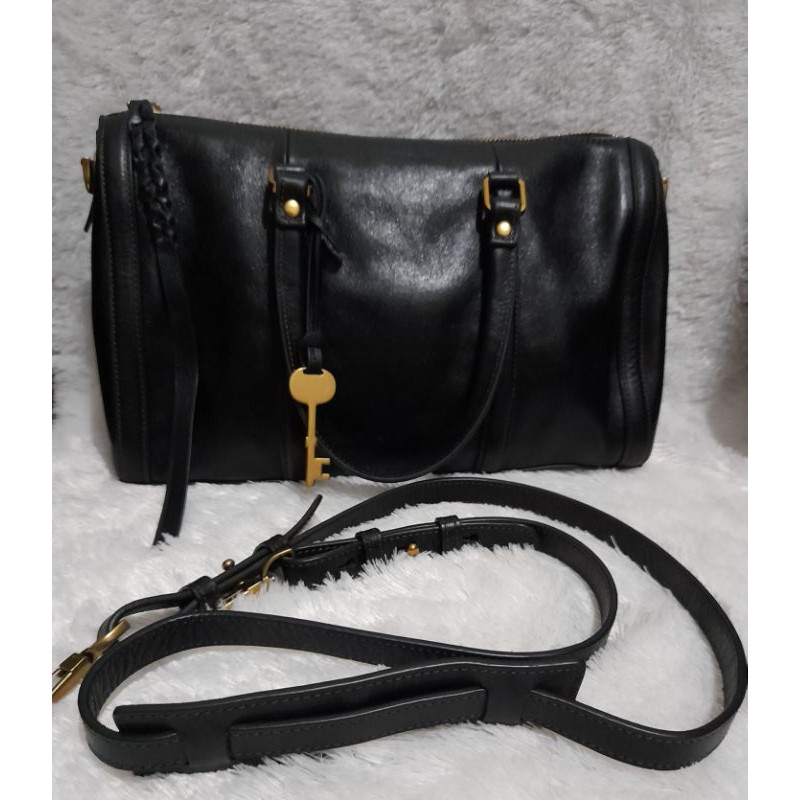 tas fossil kendal satchel small black preloved
