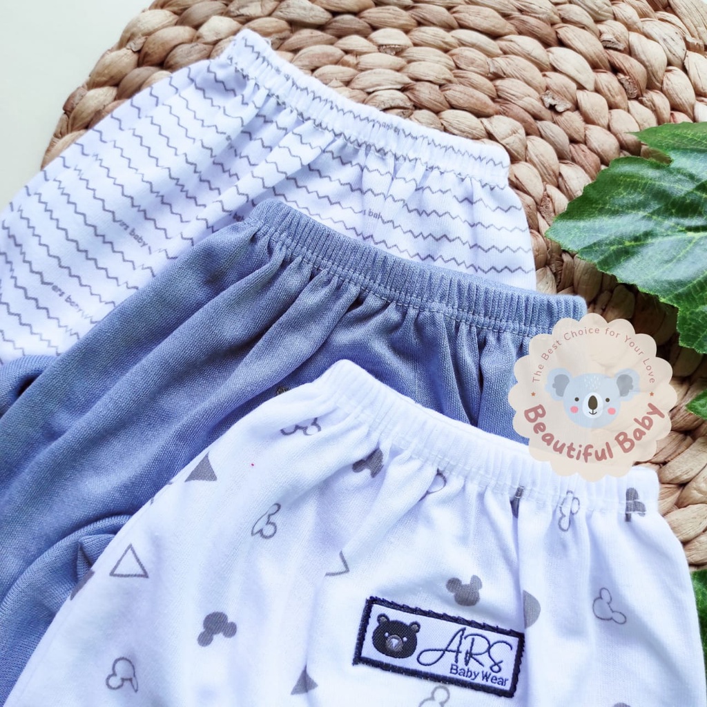 Baby.ou - 3 Stel Setelan Baju Bayi Baru Lahir Tangan Kutung Celana Pop Usia 0 sd 3 Bulan Motif ABU SERIES - Setelan Baju Bayi Newborn Abu - Celana Pop Bayi - Celana Kacamata Bayi