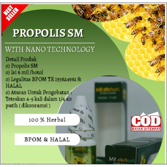 Obat Telinga Keluar Cairan Bening/Cairan Kuning-Keluar Cairan Putih-Tidak Berbau-Obat Tetes-PROPOLIS