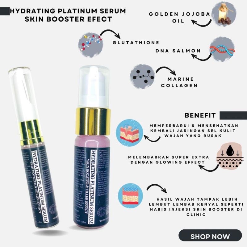 SERUM PELICIN HYDRATION PLATINUM SKIN BOOSTER &FILLER EEFECT SERUM || SERUM PELICIN WAJAH AMPUH