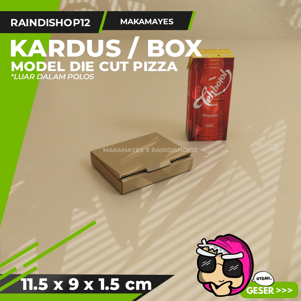 

(MIN 5 PCS) BOX 11.5 X 9 X 1.5 CM KARDUS DIE CUT PIZZA KEMASAN PACKAGING KADO