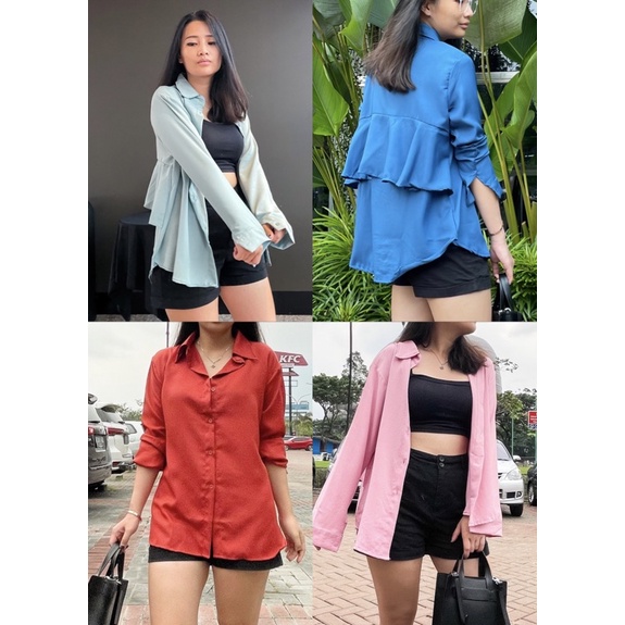 Vanesha Margaretta - 801# - Noona Blouse Kemeja Syakila Premium