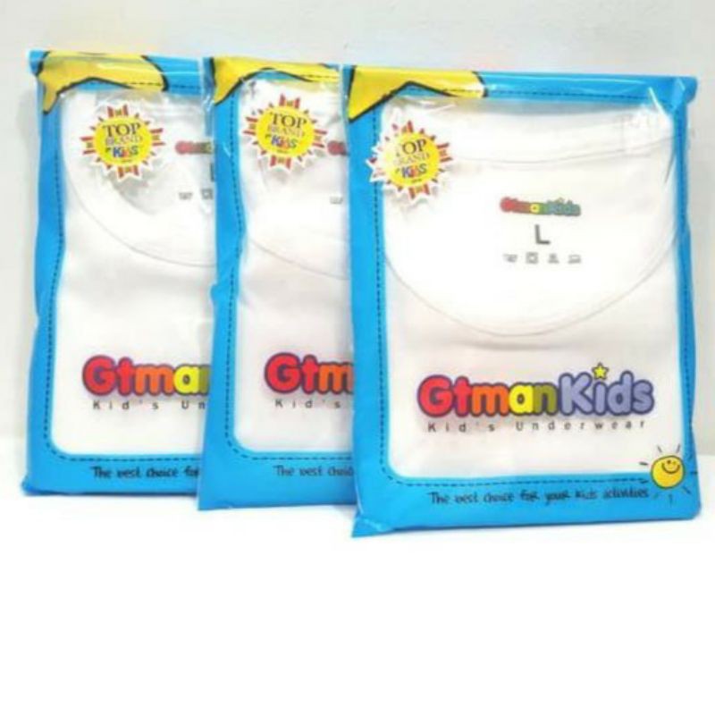 GTMAN KIDS KAOS OBLONG Anak GTMK-03 Putih Original