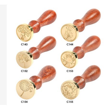 

Sealing Wax Stamp with Wood Handle - Dandelion Flower Series