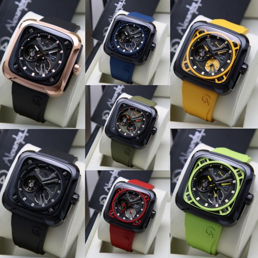 JAM TANGAN PRIA ALEXANDRE CHRISTIE AC 6577 AC6577 AUTOMATIC BLACK TERBARU ORIGINAL