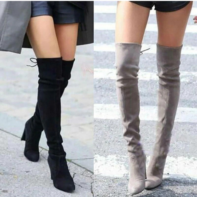 ladies thigh high leather boots