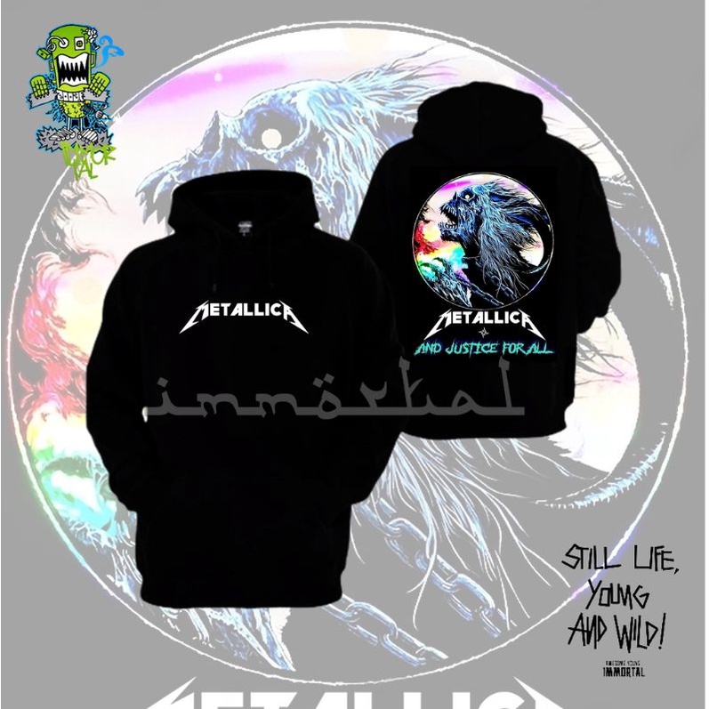 Jaket hoodie dewasa metallica