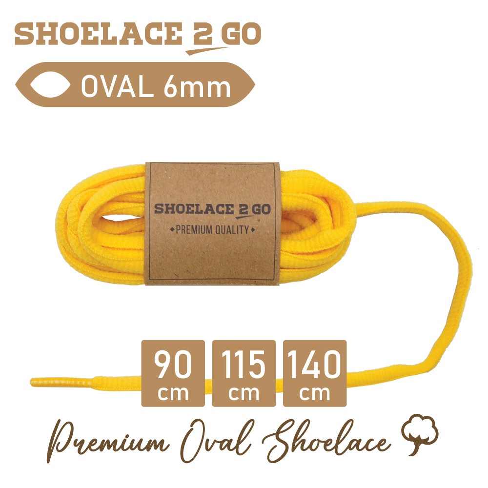 SHOELACE 2 GO PREMIUM TALI SEPATU LONJONG OVAL - SO6 - H1 - YELLOW - 6MM