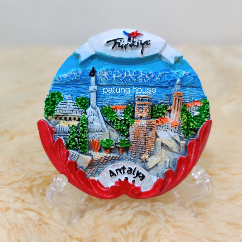 Fridge Magnet Tempelan Kulkas Souvenir Negara Turkiye Turkey Turki Bulat