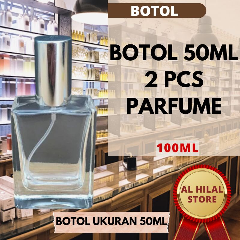 Botol parfum 50ml per 2 PCS / botol parfum unik 50ml