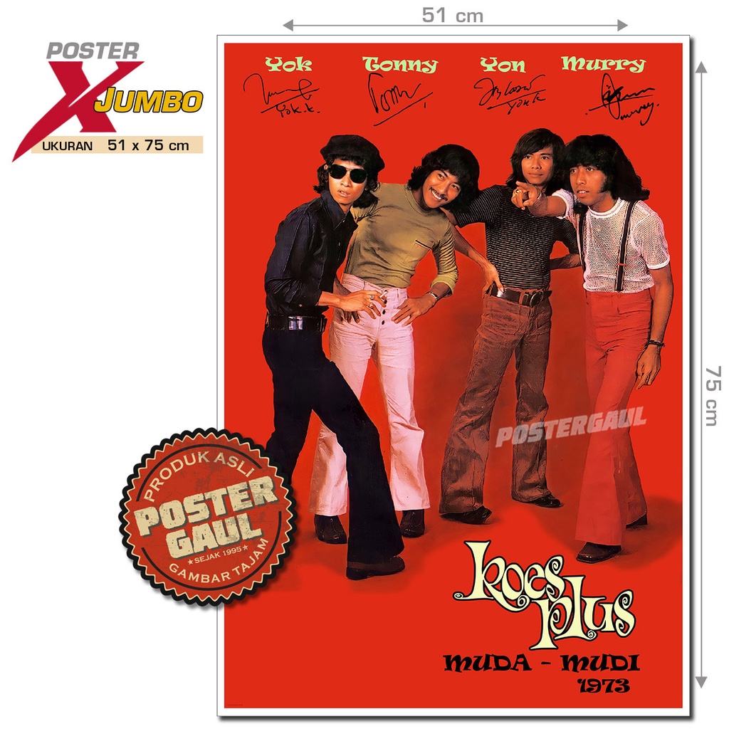 Poster XJumbo KOES PLUS : MUDA-MUDI 1973 #XJFJP269 - ukuran 51 x 75 cm