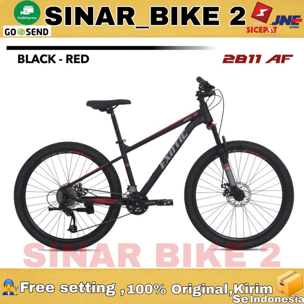 Sepeda Gunung  26 Inch MTB EXOTIC 2811 AF Ukuran 2x8 Speed Rem Cakram