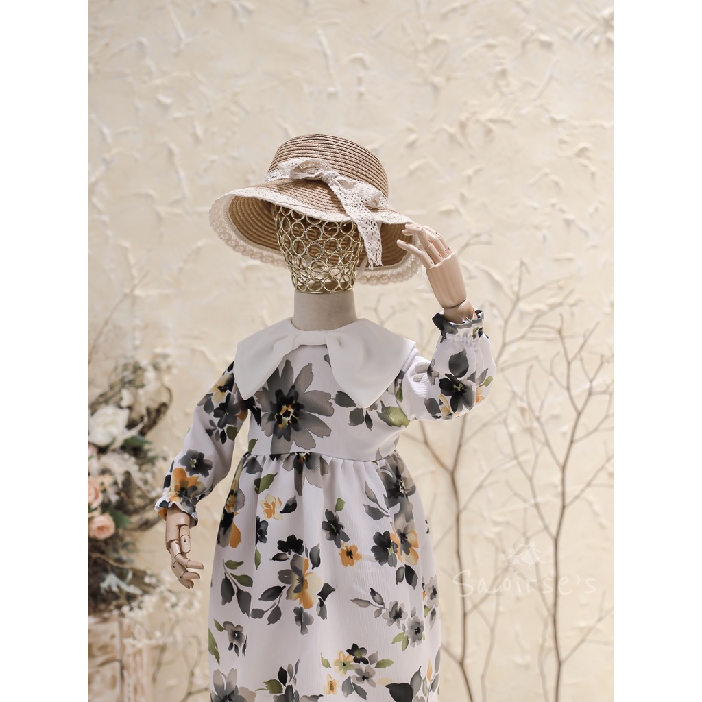 Saoirse's Hanna Bow Dress - baju floral anak perempuan