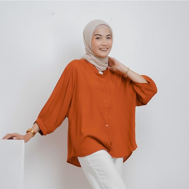 SORAYA BLOUSE WANITA RAYON TWILL / Kemeja Twill / Sofwa Top