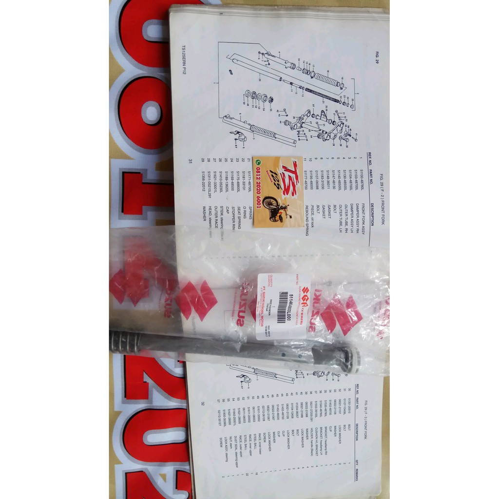Lihat Detal Sulingan shock depan Suzuki TS125 Murah