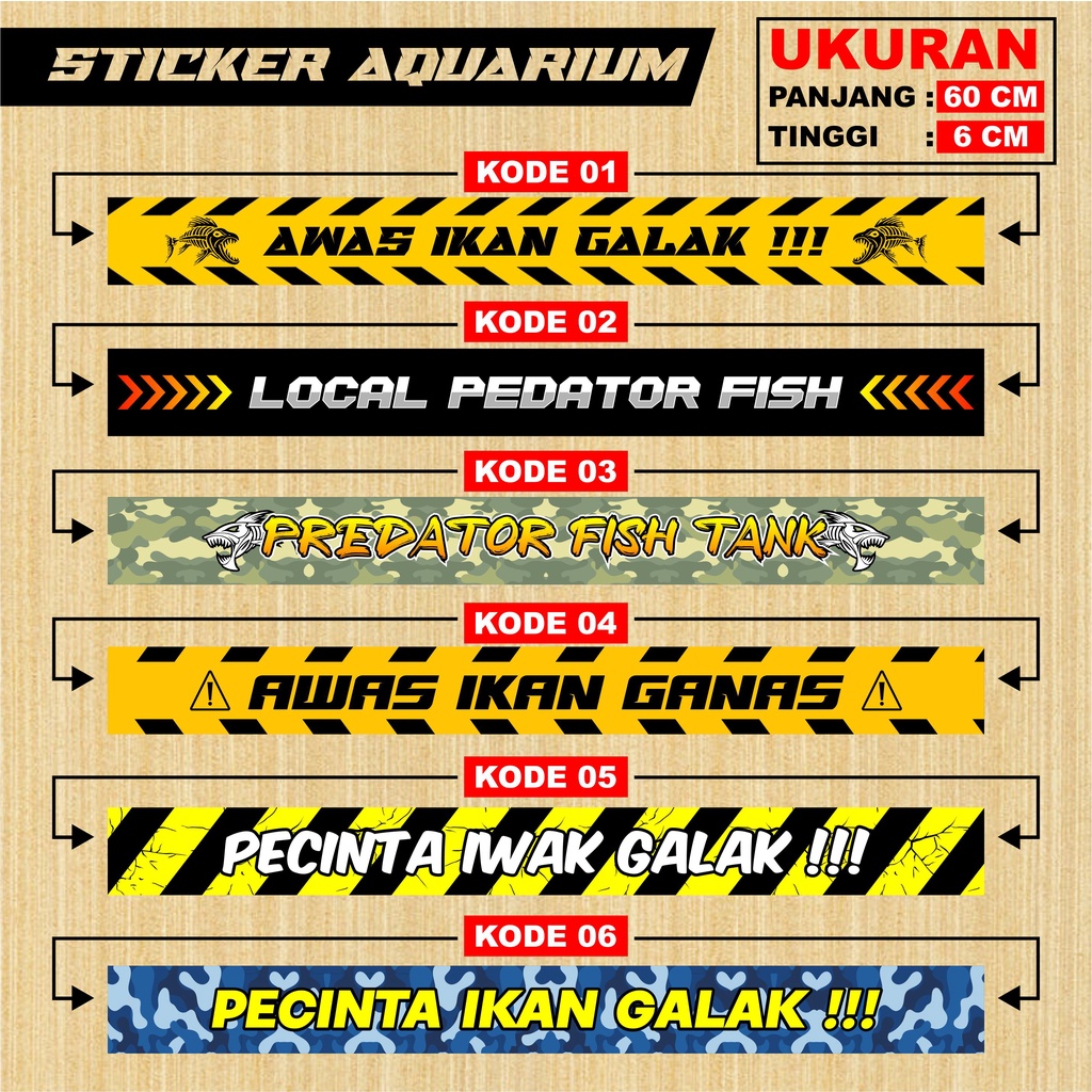 Stiker Aquarium Sticker Kaca Anti Air