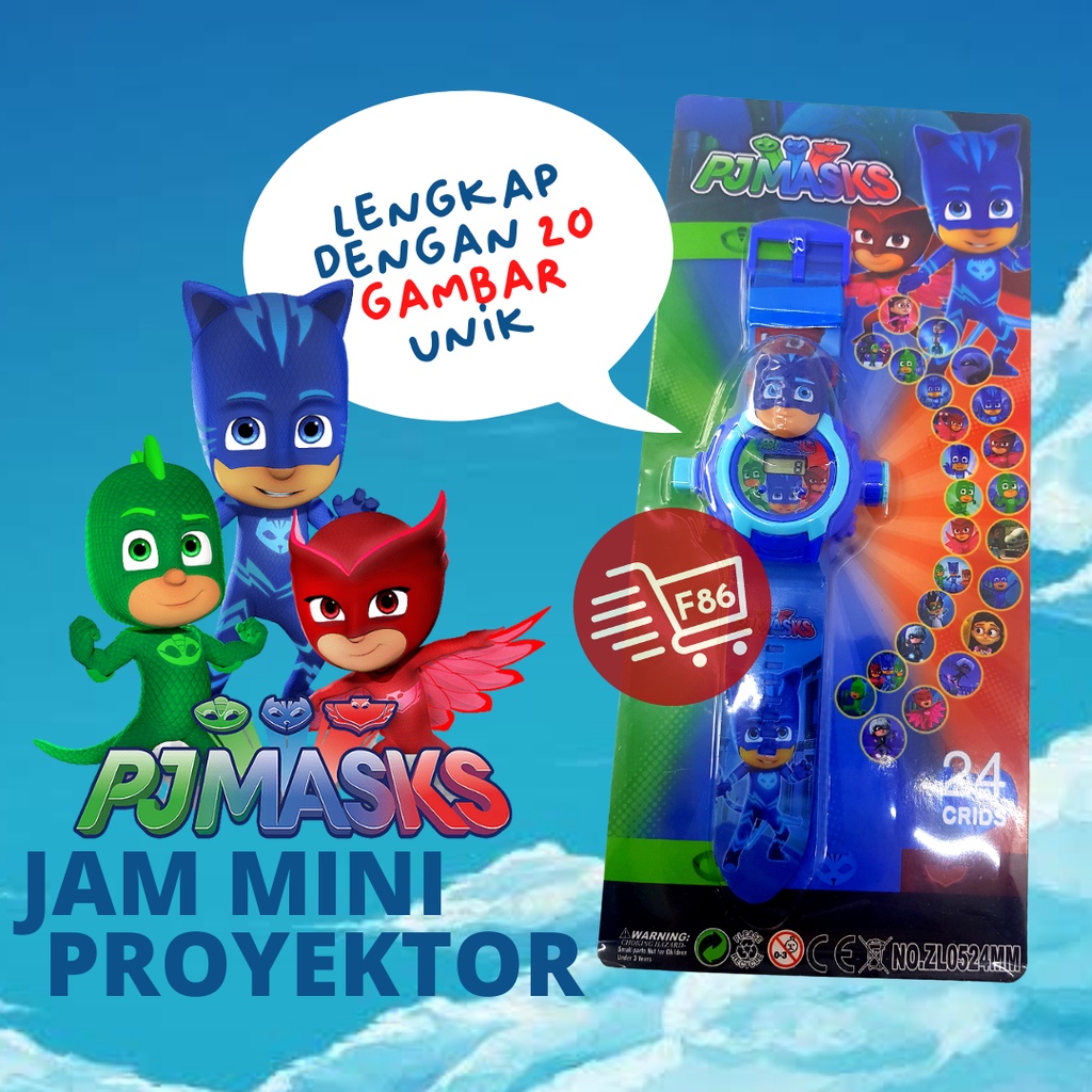 Jam Tangan Anak Laser Mini Proyektor LED Digital Banyak Karakter