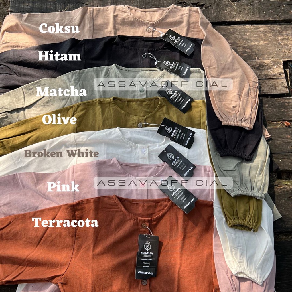 ALENSA BLOUSE ATASAN WANITA CASUAL - BLOUSE LINEN ATASAN WANITA - BLOUSE WANITA - ATASAN LINEN WANITA KEKINIAN - LINEN BLOUSE