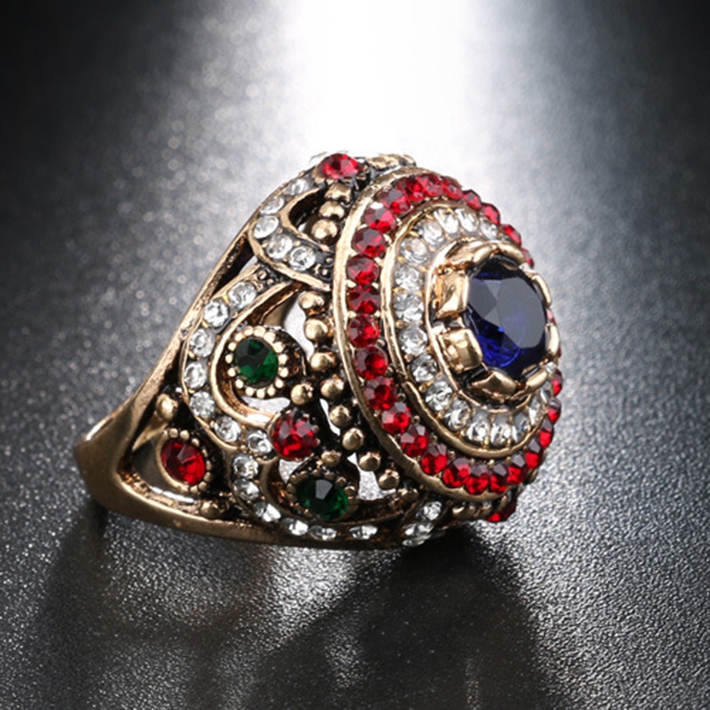 Hu Hu Hu Hu Hu Alat Bantu Pasang Kacamata♡ Cincin Wanita Hias Berlian Imitasi Bentuk Bulat Warna Warni Gaya Mewah Untuk Pestahadiah