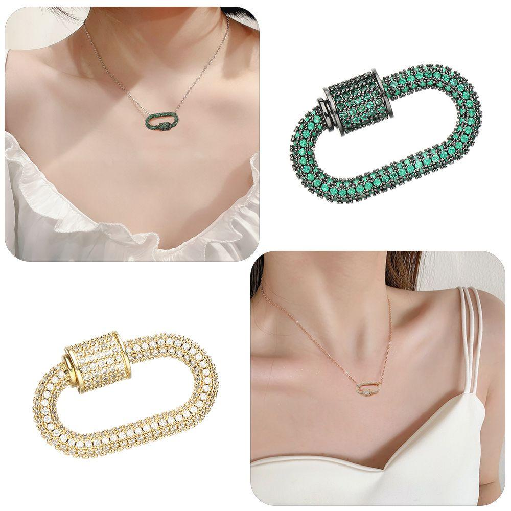 Preva Gesper Gelang / Kalung Bentuk Spiral Hias Berlian Imitasi Handmade