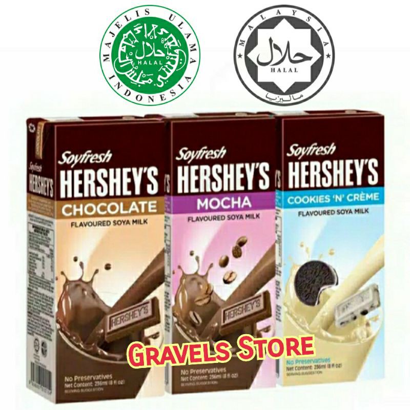 

[Logo HALAL] Hersheys Soy Milk - Susu Coklat - Cookies n Cream - Mocha