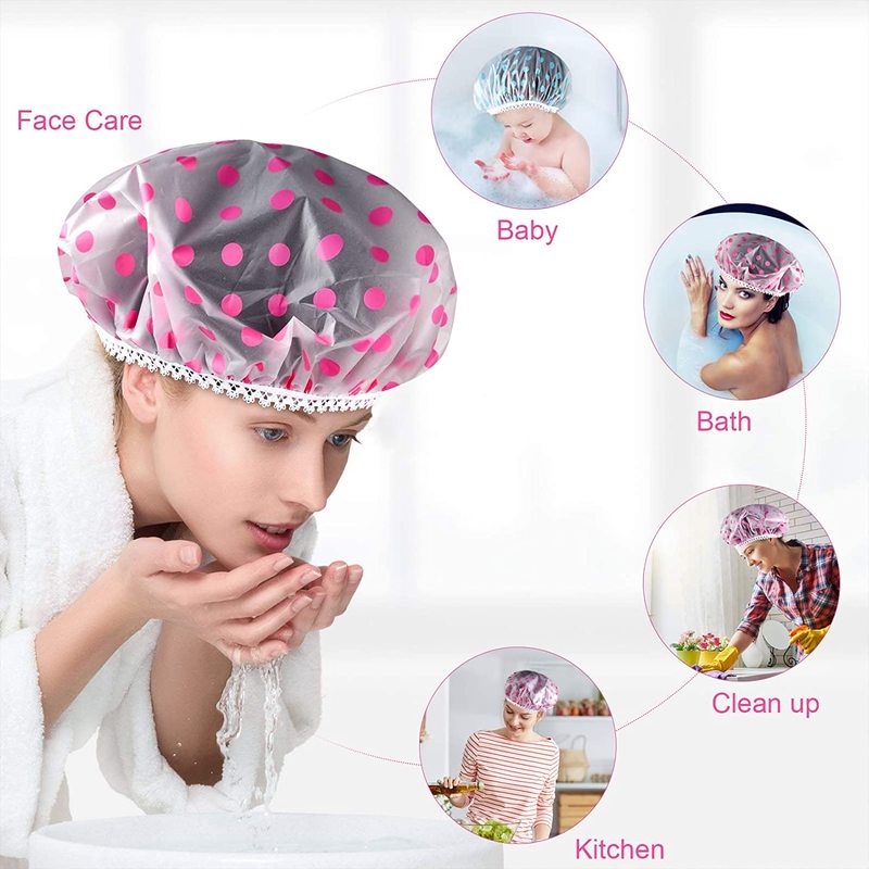 [Harga Grosir]1pc Topi Mandi Tebal Anti Air Multifungsi Reusable Motif Acak/Hot Sale