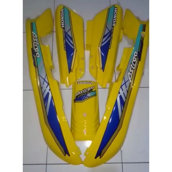cover bodi set Honda Astrea grand bulus warna kuning set bodi body Honda Astra grang bulus