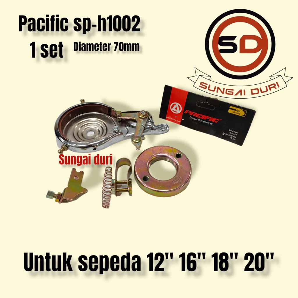 Tromol Rem belakang sepeda Pacific SP-G1002 70mm &amp; SP-G1003 90mm