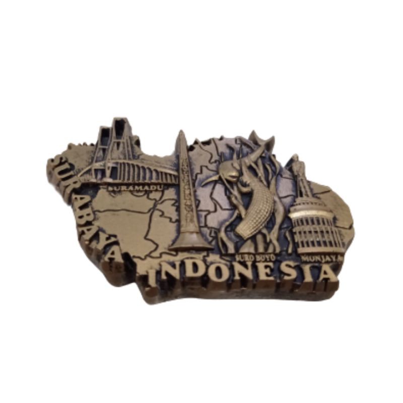 (BISA COD) MAGNET KULKAS SURABAYA INDONESIA BAHAN FIBERGLASS UKURAN 10x5 cm - SOUVENIR MURAH