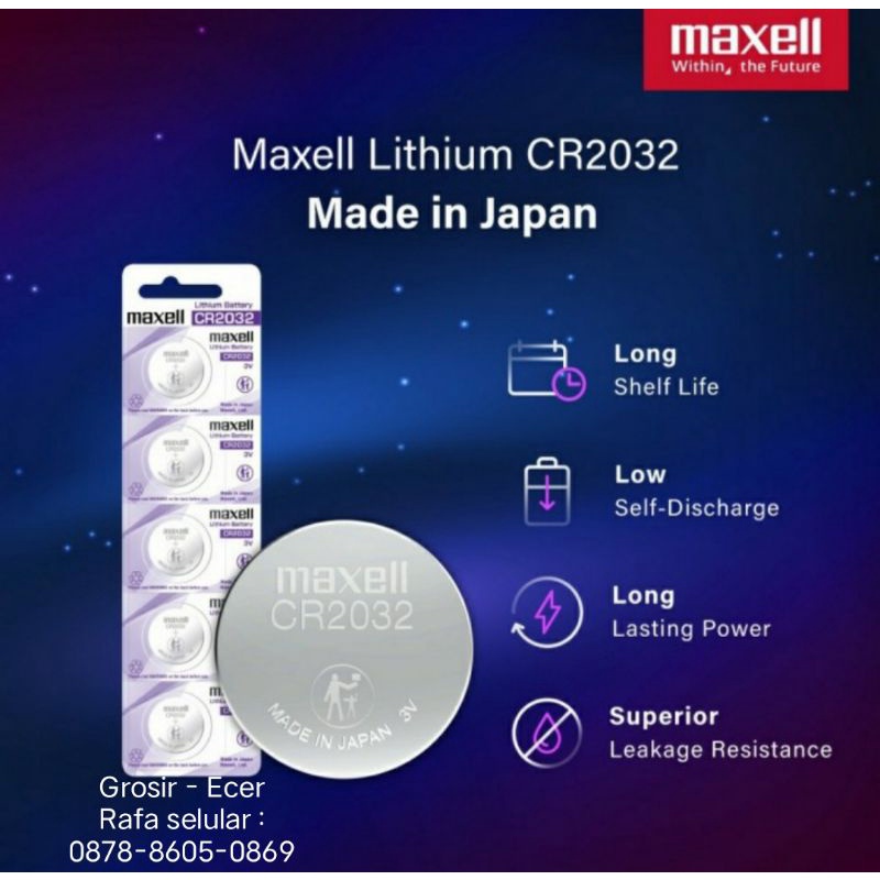 Baterai CR 2032 MAXELL ISI 5 BATRE Original CR2032 1 Pack