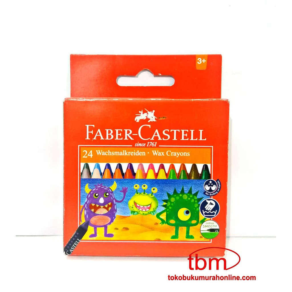 

FABER CASTELL WAX CRAYON 24 WARNA / 24 WAX CRAYON / CRAYON FABER CASTELL