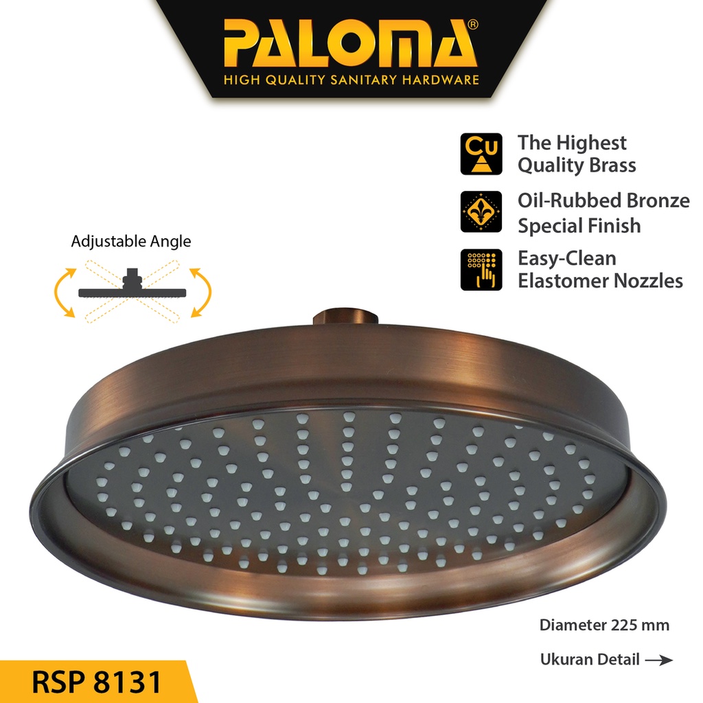 PALOMA RSP 8131 Rainshower Head Shower Rain Mandi Atas Kepala Brass