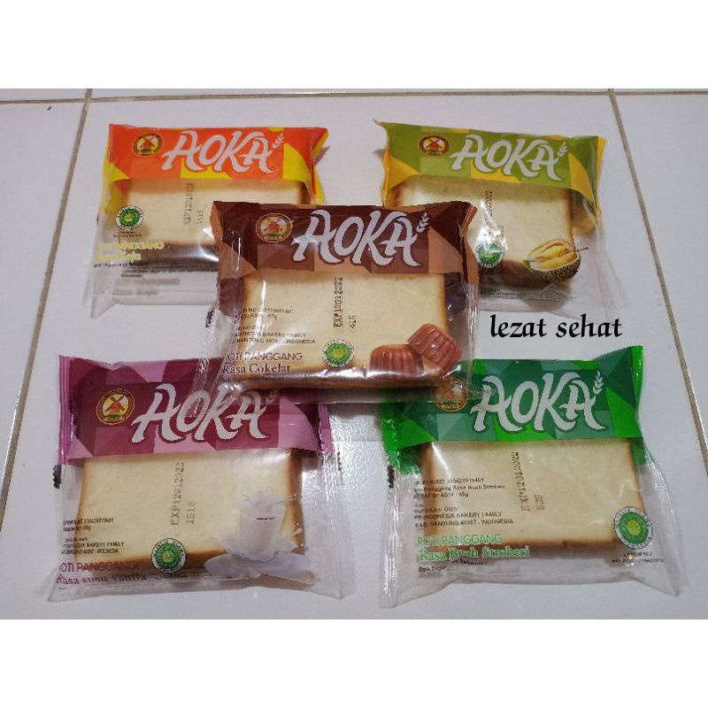 Lezatsehat - Aoka Roti Panggang Lembut 1 Dus isi 60pcs-Mix