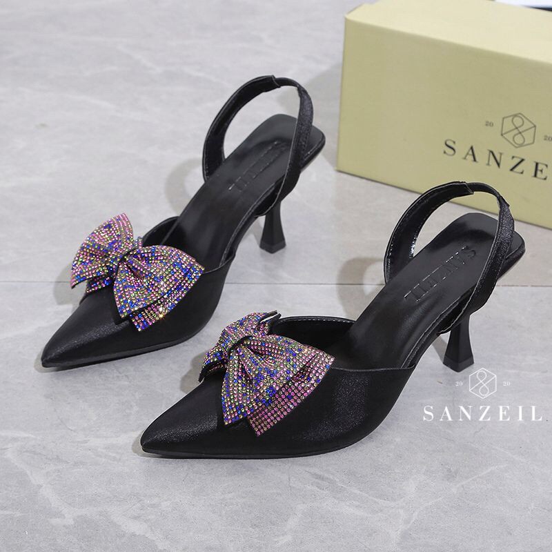 SG9091 syafniegalery  Sanzeil Ribbon Original Brand heels wanita import