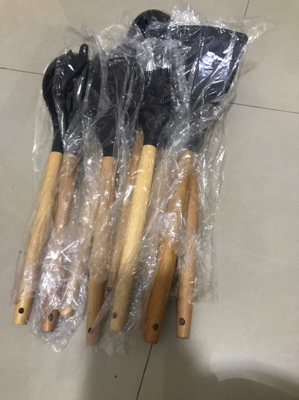 Glanyomi Set Spatula Sutil Alat Masak Dapur Cooking Tools Kitchen Utensils Silicon 9 Pcs - Blue