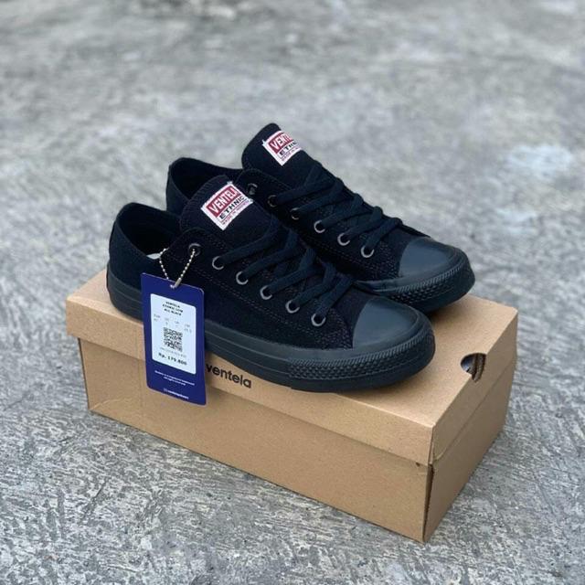 Sepatu Vantela Basic low Black Natural original Sepatu Vantela original 100%-ETHNIC LOW ALL BLACK