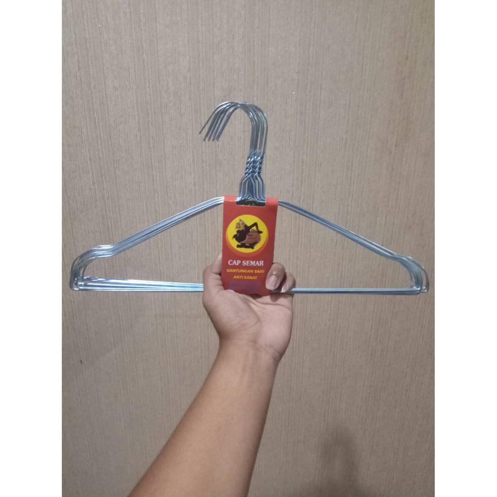 Hanger Murah Gantungan Baju Kawat Anti Karat - HARGA PER PACK ISI 10 PCS