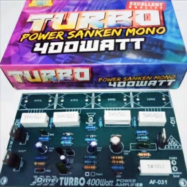 Kit Driver Turbo Power Amplifier Mono 400W Safari Mono Excellent Quality AHG ALFA AF-031