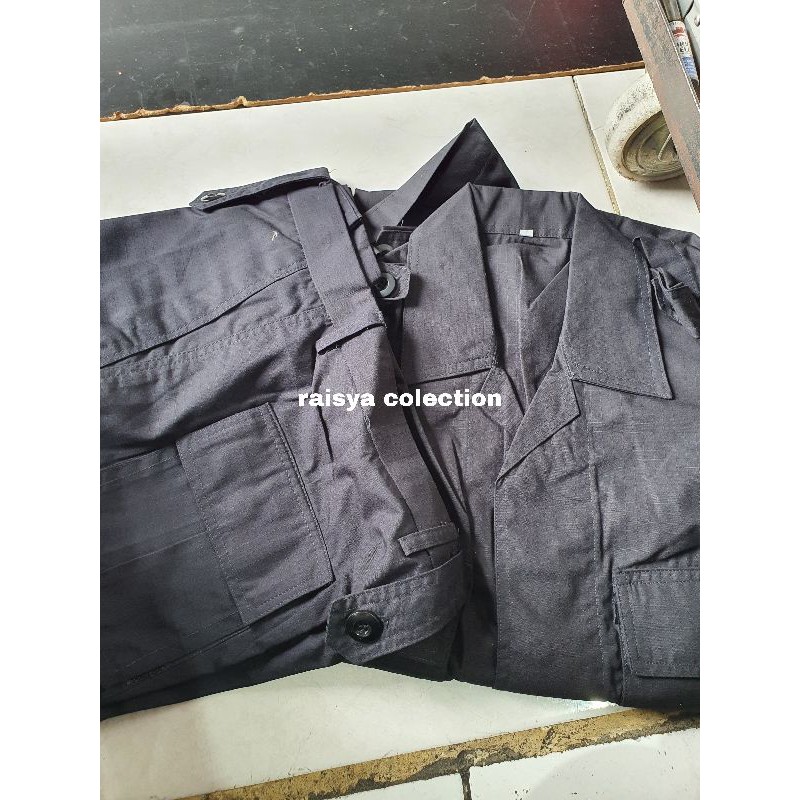 baju pdl brimob hitam restop / seragam pdl brimob kempol hitam