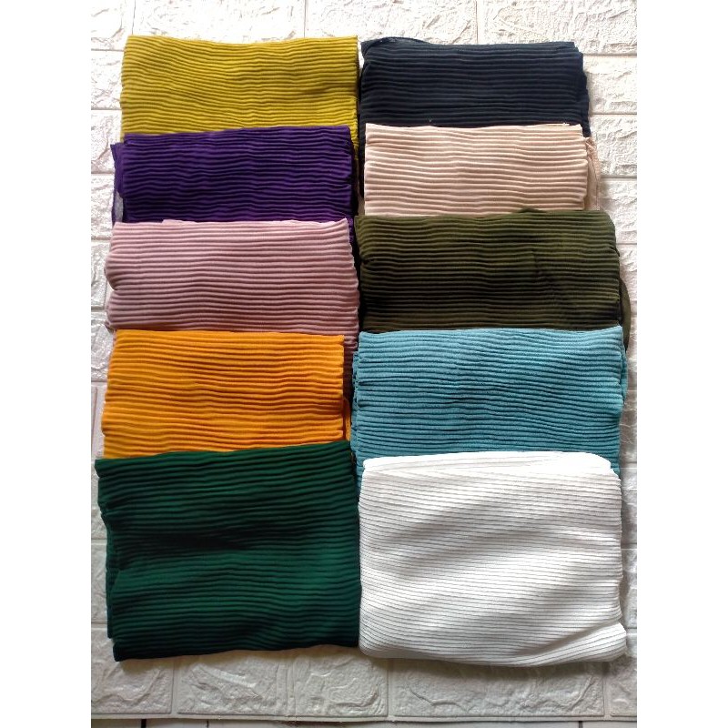 Pashmina Plisket Full / Jilbab Pasmina Plisket