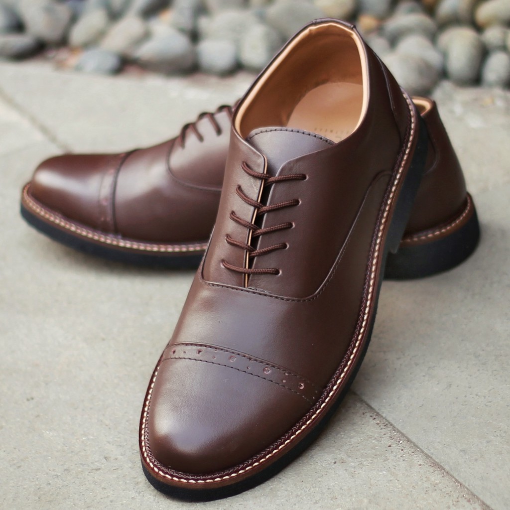 Jazz 0.2 Brown | Sepatu Kulit Vintage Klasik Pria Cowok Derby Formal Original Footwear | FORIND Reyl