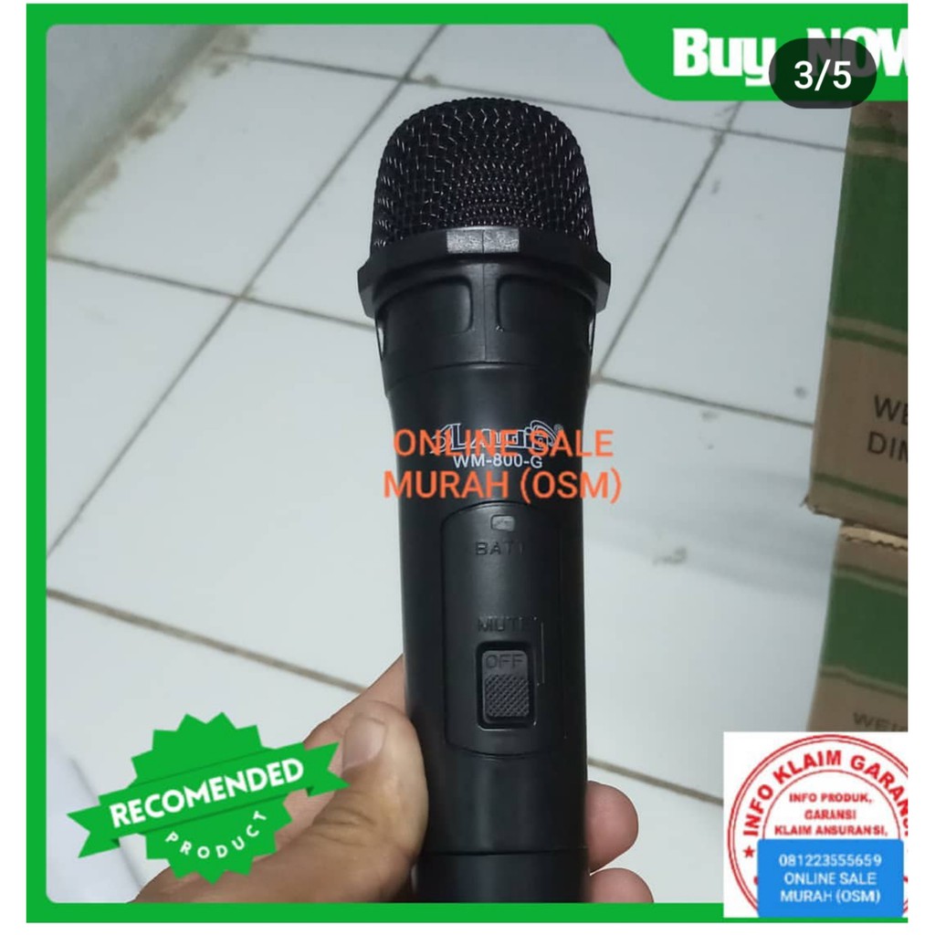 Original SL audio Mic Wireless Single baterai mik wireles pro karaoke mikrophone microphone sound vokal vocal professional panggung dj studio asli BEST QUALITY tunggal  Single satuan BUKAN SEPASANG  BISA KESEMUA PERANGKAT YG ADA COLOKAN MIC NYA jarak 10-3